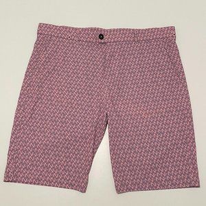 Greyson Pink Geometric Patterned Shorts Mens Size 36 Waist 10 Length